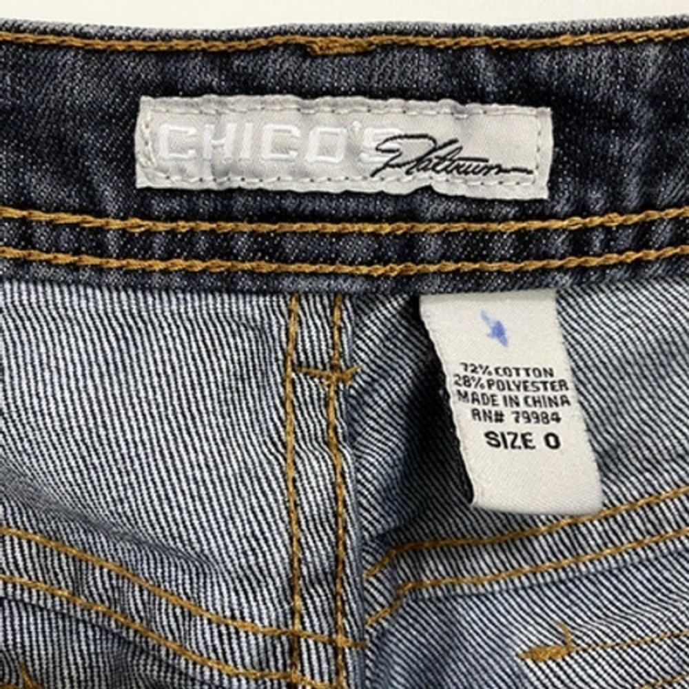 Chico's Women's Platinum Capri Jeans Size Small 4 Blue Denim Back Pockets - Picture 16 of 16